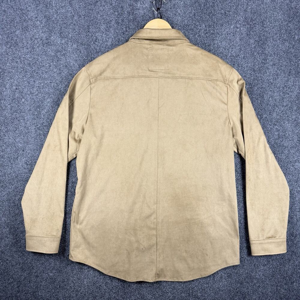 7 Diamonds Country Road Suede Shirt Jacket Mens Large Beige Long Sleeve Stretch - Picture 5 of 7